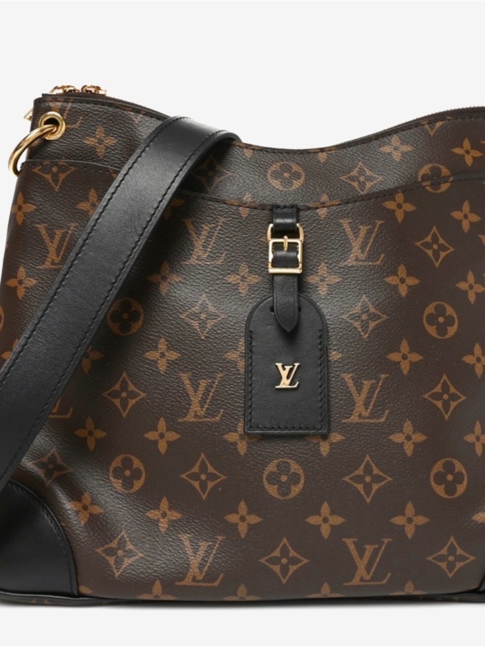 Louis Vuitton Odéon MM Monogram Black Leather Crossbody Bag